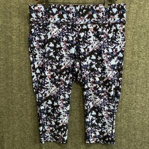 LIVI Lane Bryant Capri Leggings Womens 22/24 Blue Abstract Camo Hi Rise Active